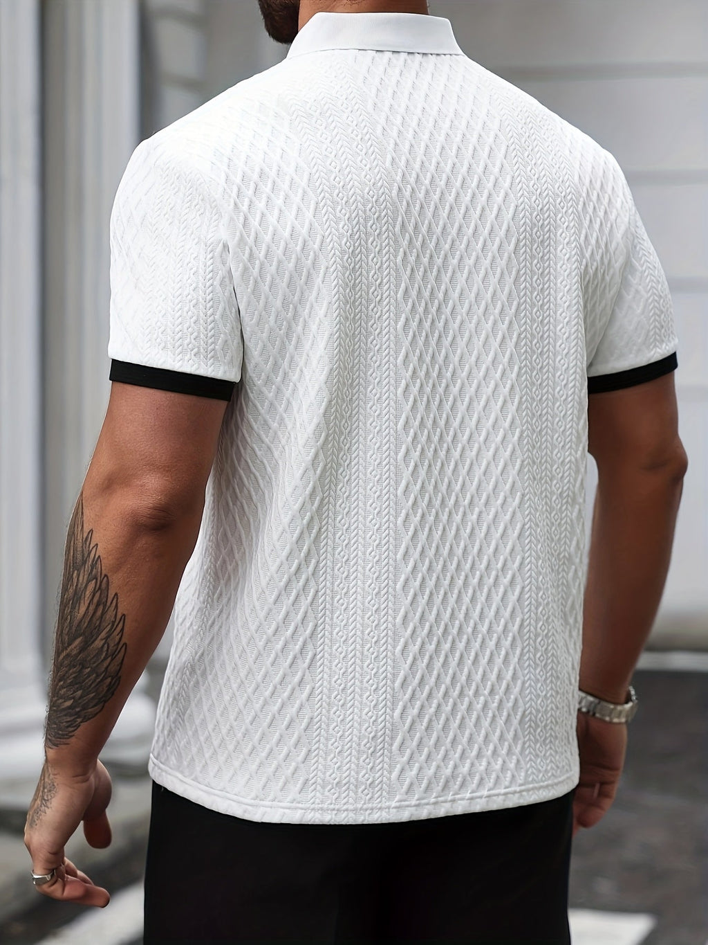 Dorello | Structured Collar Stretch Polo Shirt for Men with Tailored Regular Fit