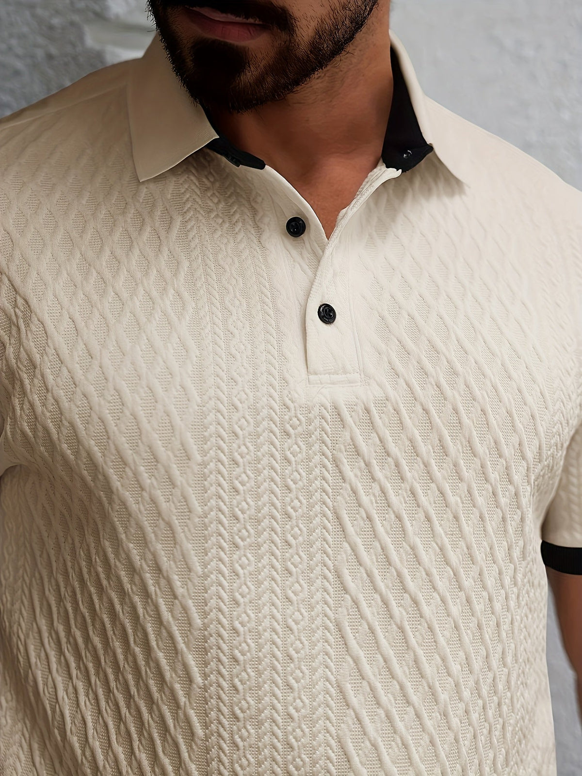 Dorello | Structured Collar Stretch Polo Shirt for Men with Tailored Regular Fit