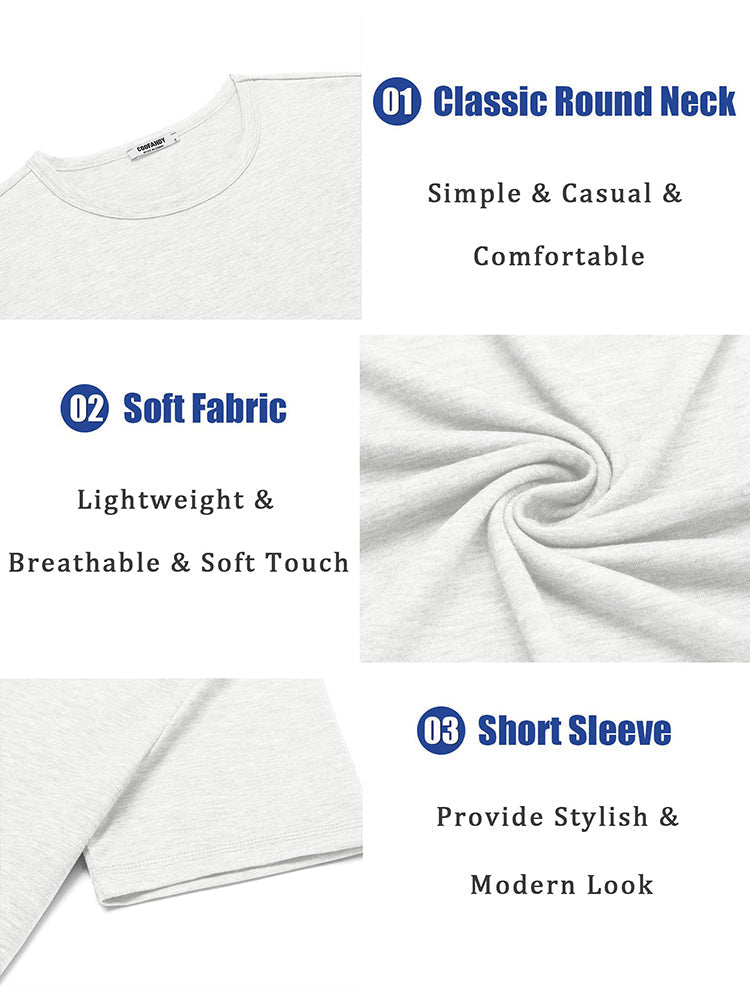 Marenzo | Wrinkle Resistant Crew Neck Cotton T Shirt for Men for Daily Wear