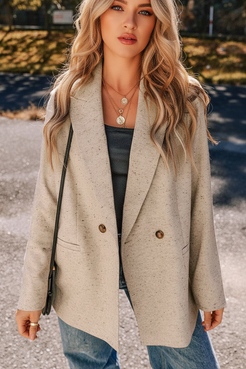 Fiora | Single Breasted Tailored Suit Jacket for Women with Clean Lapel Lines