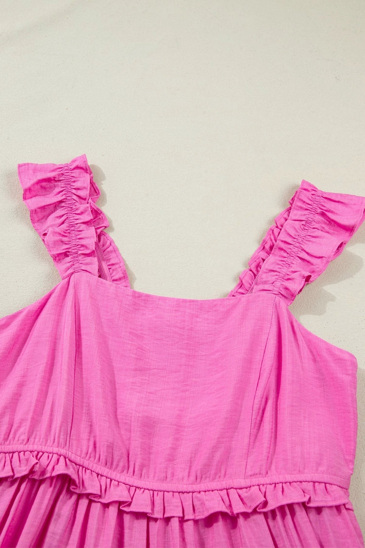 Renata | Sleeveless High Waisted Maxi Dress with Ruffle Trim