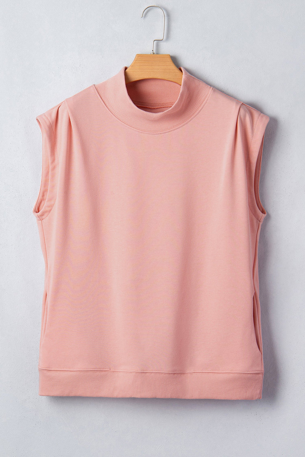 Danae | Mock Neck Cap Sleeve Relaxed Top for Everyday Layering