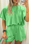 Paloma | Relaxed Blouson Top and Drawstring Shorts Two Piece Set