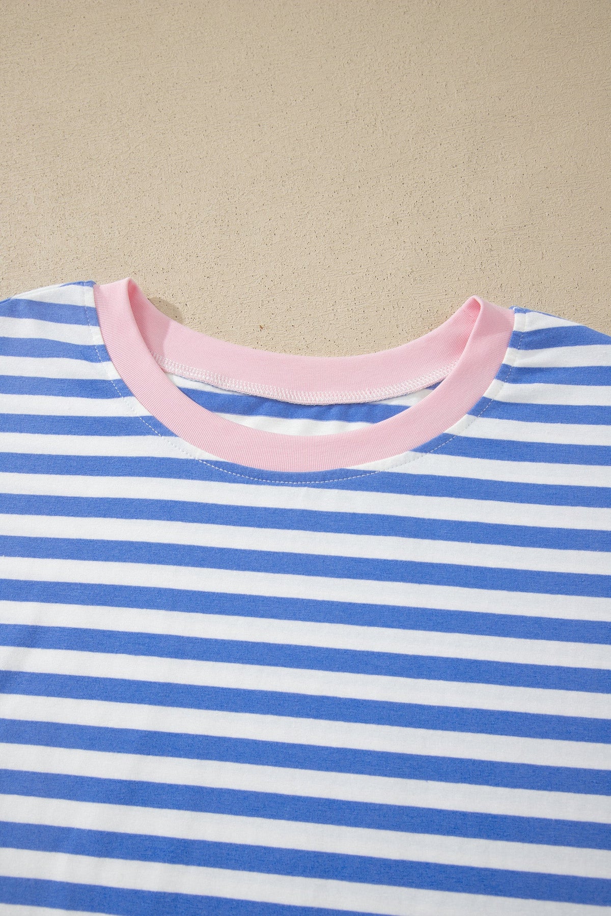 Lucienne | Striped Crewneck Tee and Knot Front Shorts Two Piece Set