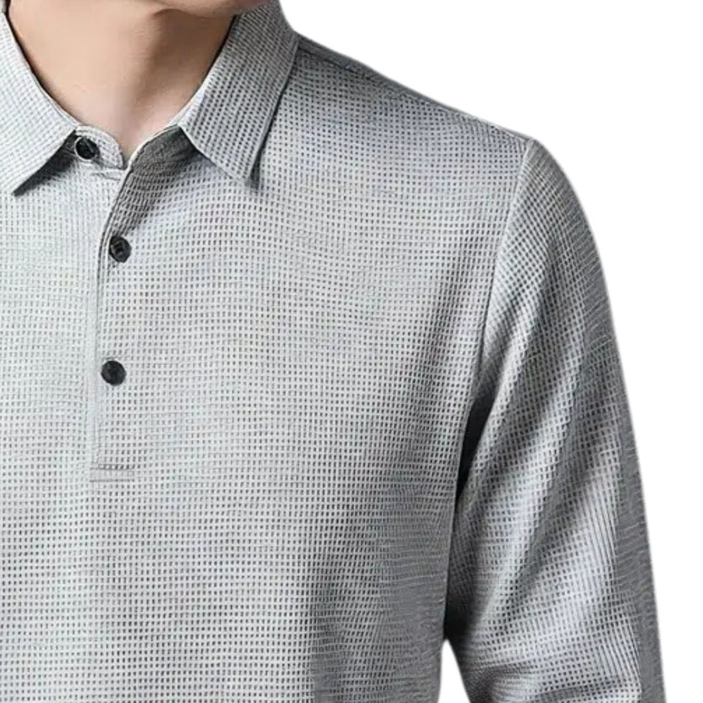 Vercello | Long Sleeve Cotton Polo for Year Round Smart Casual Wear