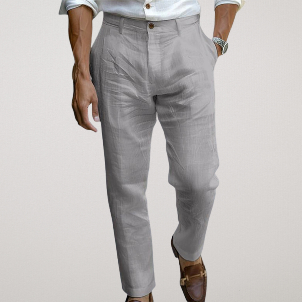 Rinaldo | Tapered Pure Linen Trousers for Resort Wear and Summer Events