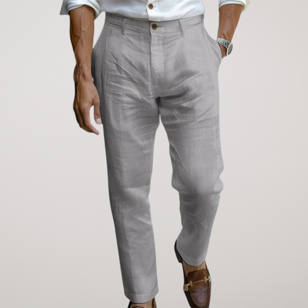 Rinaldo | Tapered Pure Linen Trousers for Resort Wear and Summer Events