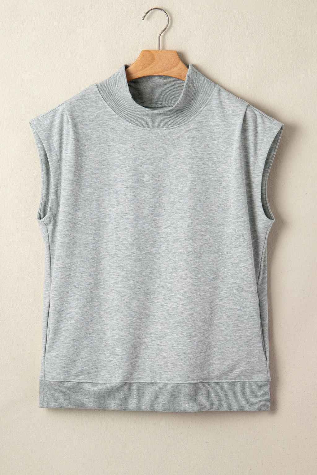 Danae | Mock Neck Cap Sleeve Relaxed Top for Everyday Layering