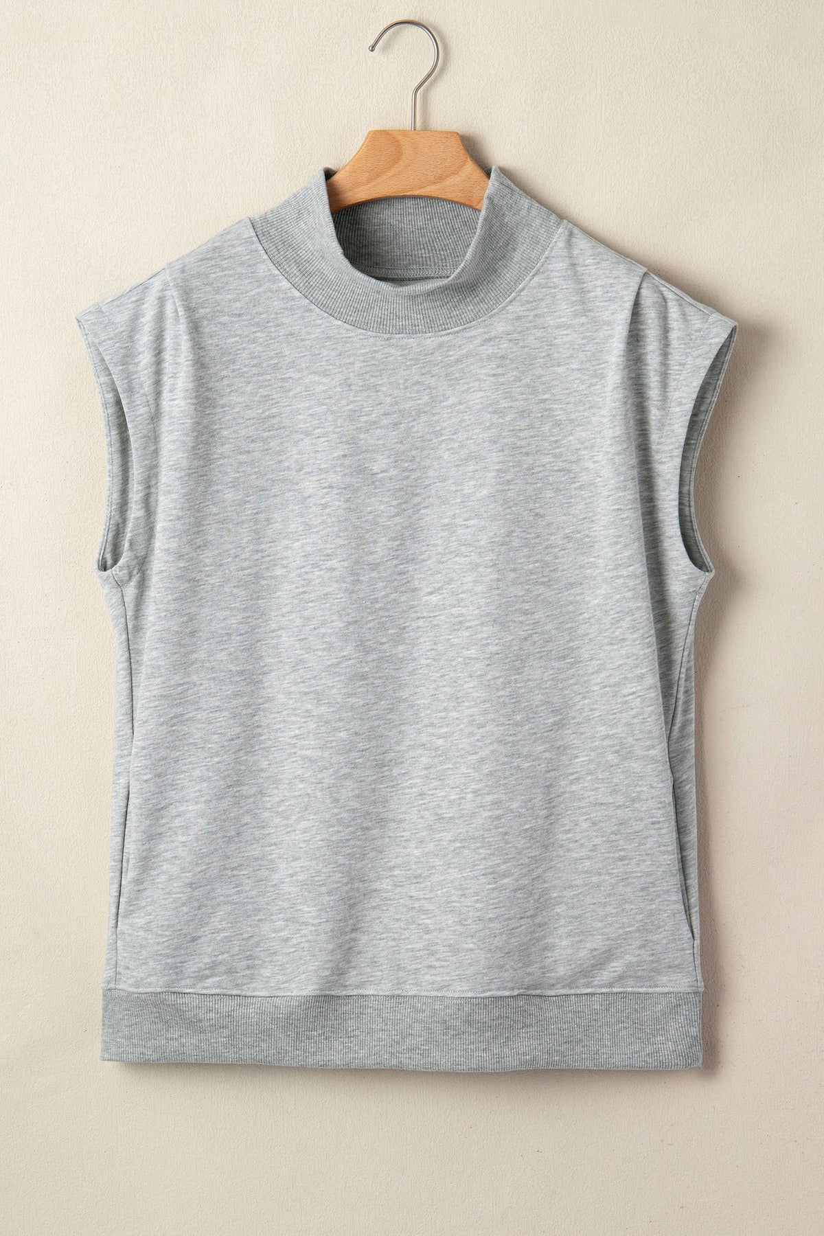 Danae | Mock Neck Cap Sleeve Relaxed Top for Everyday Layering