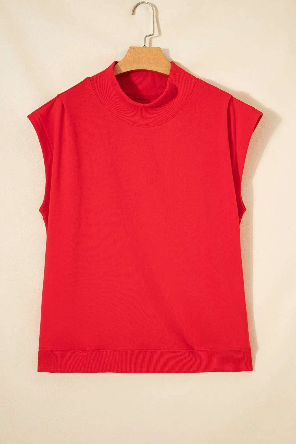 Danae | Mock Neck Cap Sleeve Relaxed Top for Everyday Layering