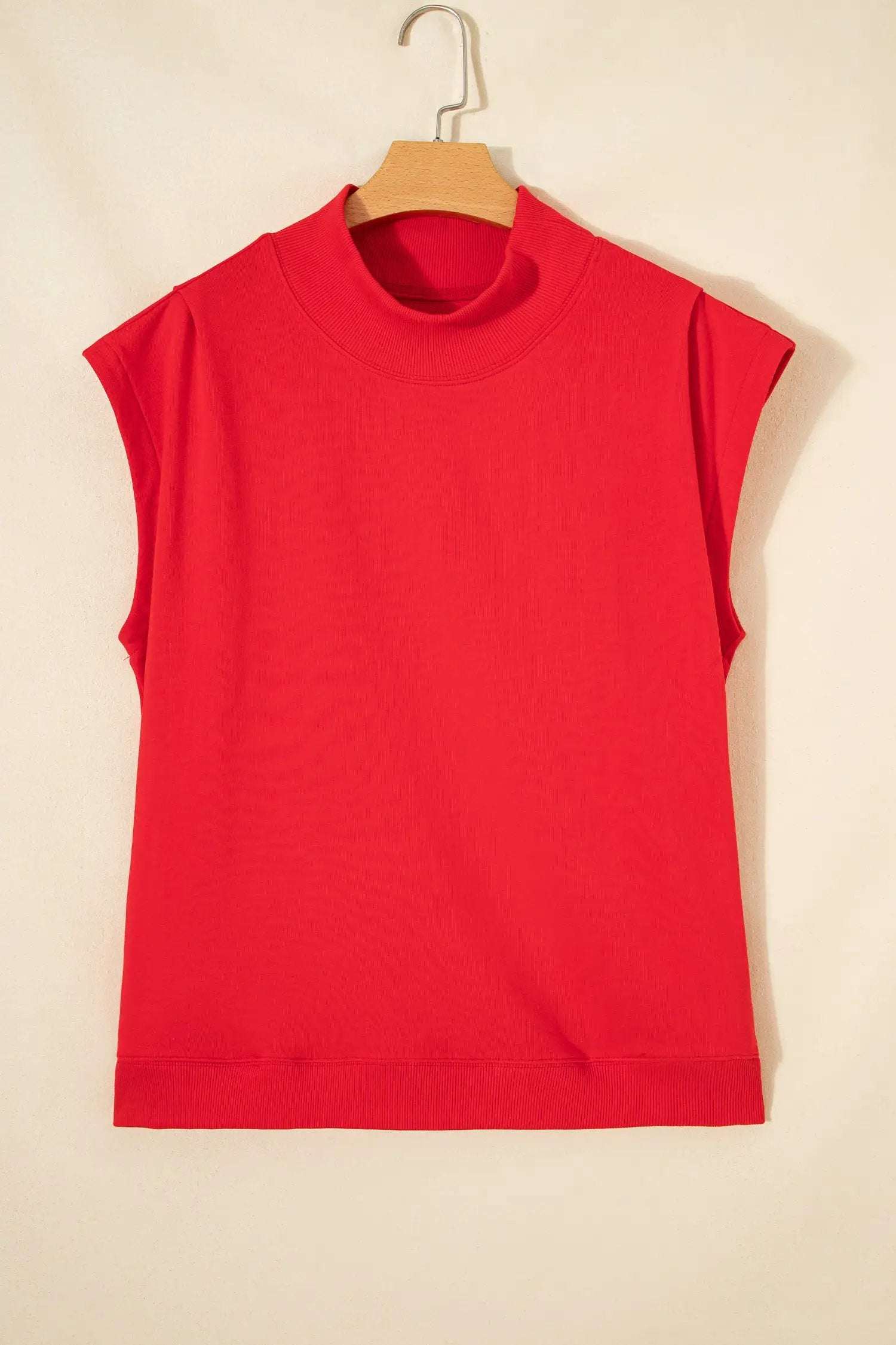 Danae | Mock Neck Cap Sleeve Relaxed Top for Everyday Layering