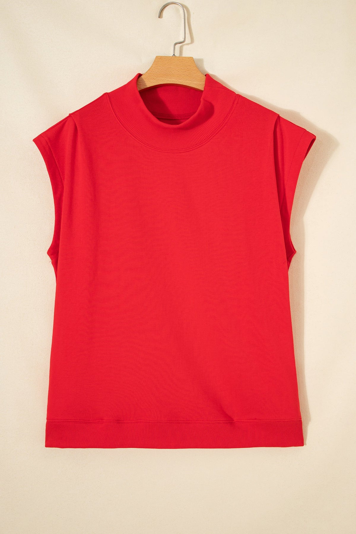 Danae | Mock Neck Cap Sleeve Relaxed Top for Everyday Layering