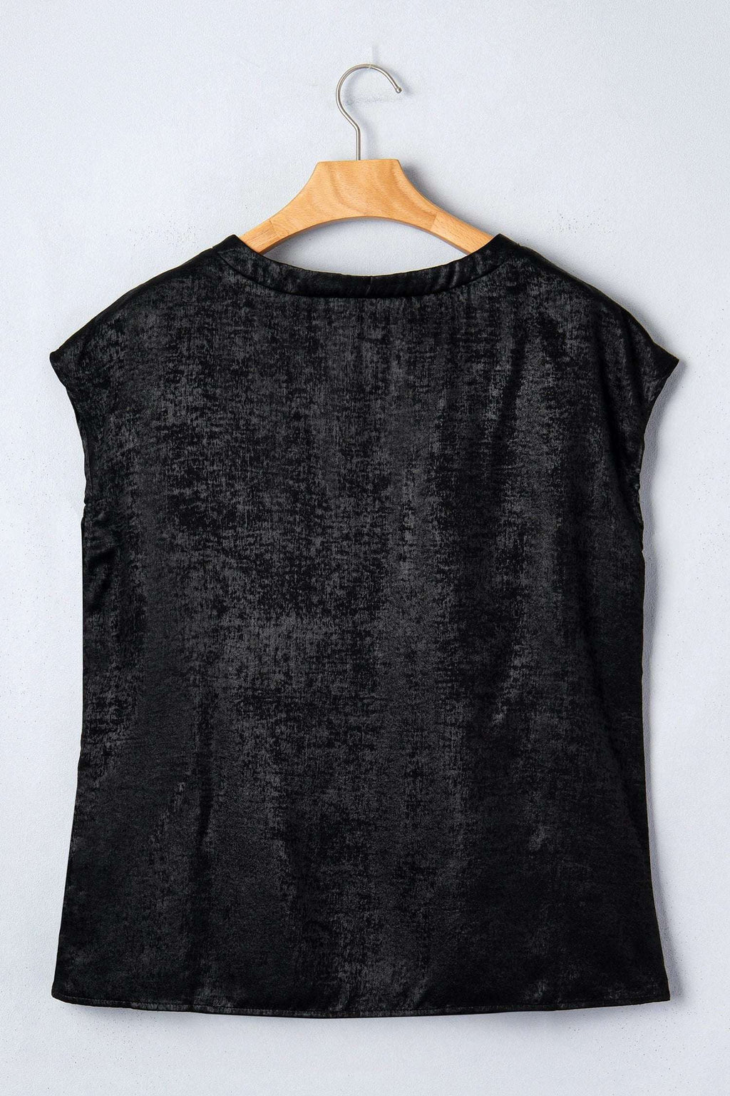 Francesca | Metallic Finish Round Neck Cap Sleeve Top