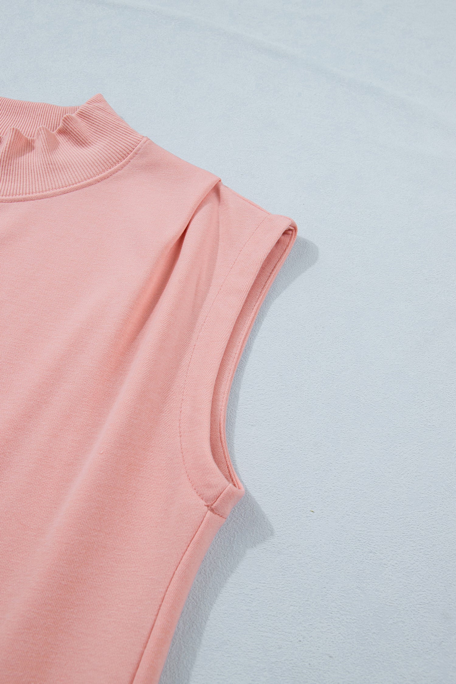 Danae | Mock Neck Cap Sleeve Relaxed Top for Everyday Layering
