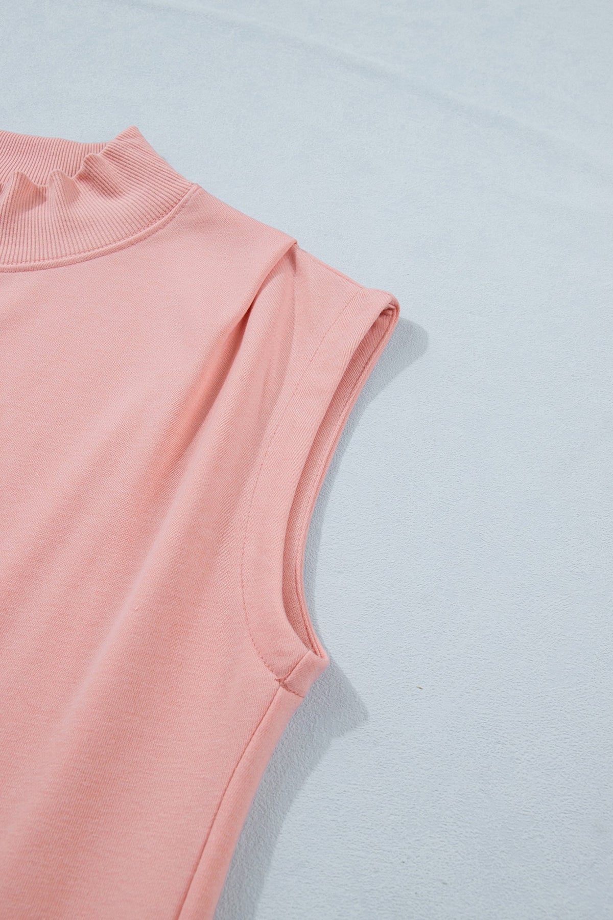 Danae | Mock Neck Cap Sleeve Relaxed Top for Everyday Layering
