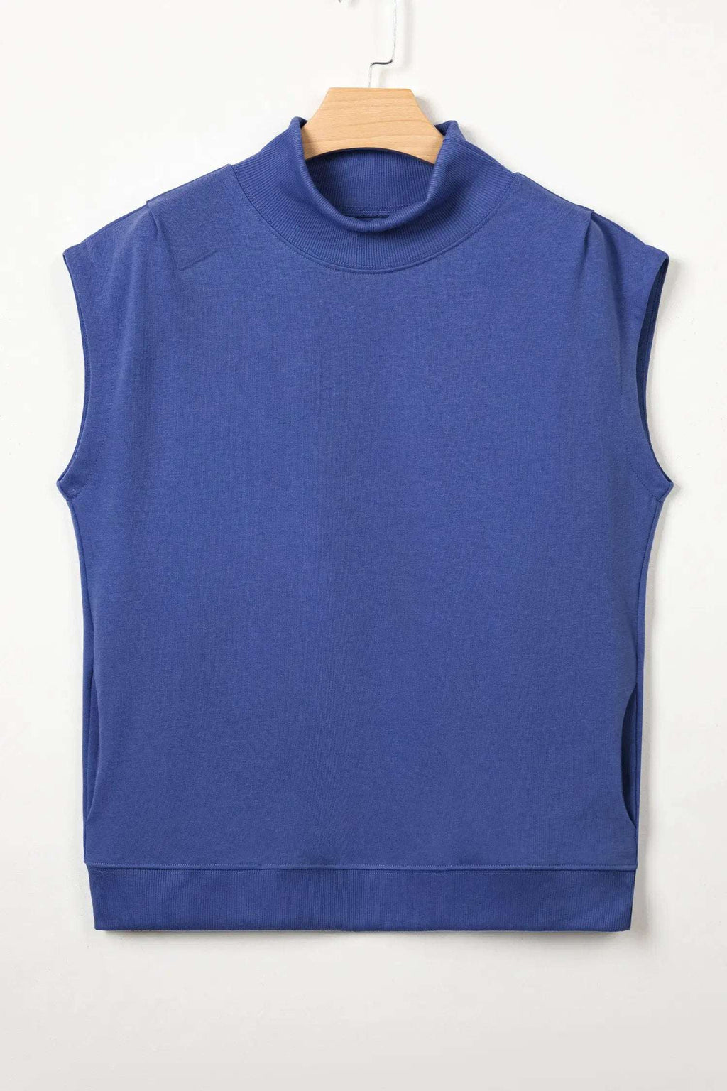 Danae | Mock Neck Cap Sleeve Relaxed Top for Everyday Layering