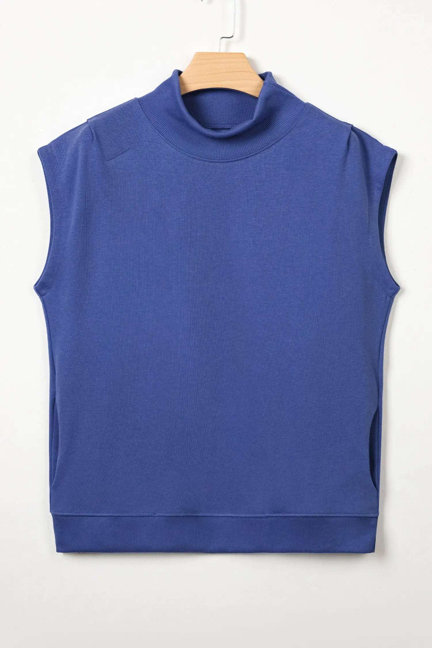 Danae | Mock Neck Cap Sleeve Relaxed Top for Everyday Layering