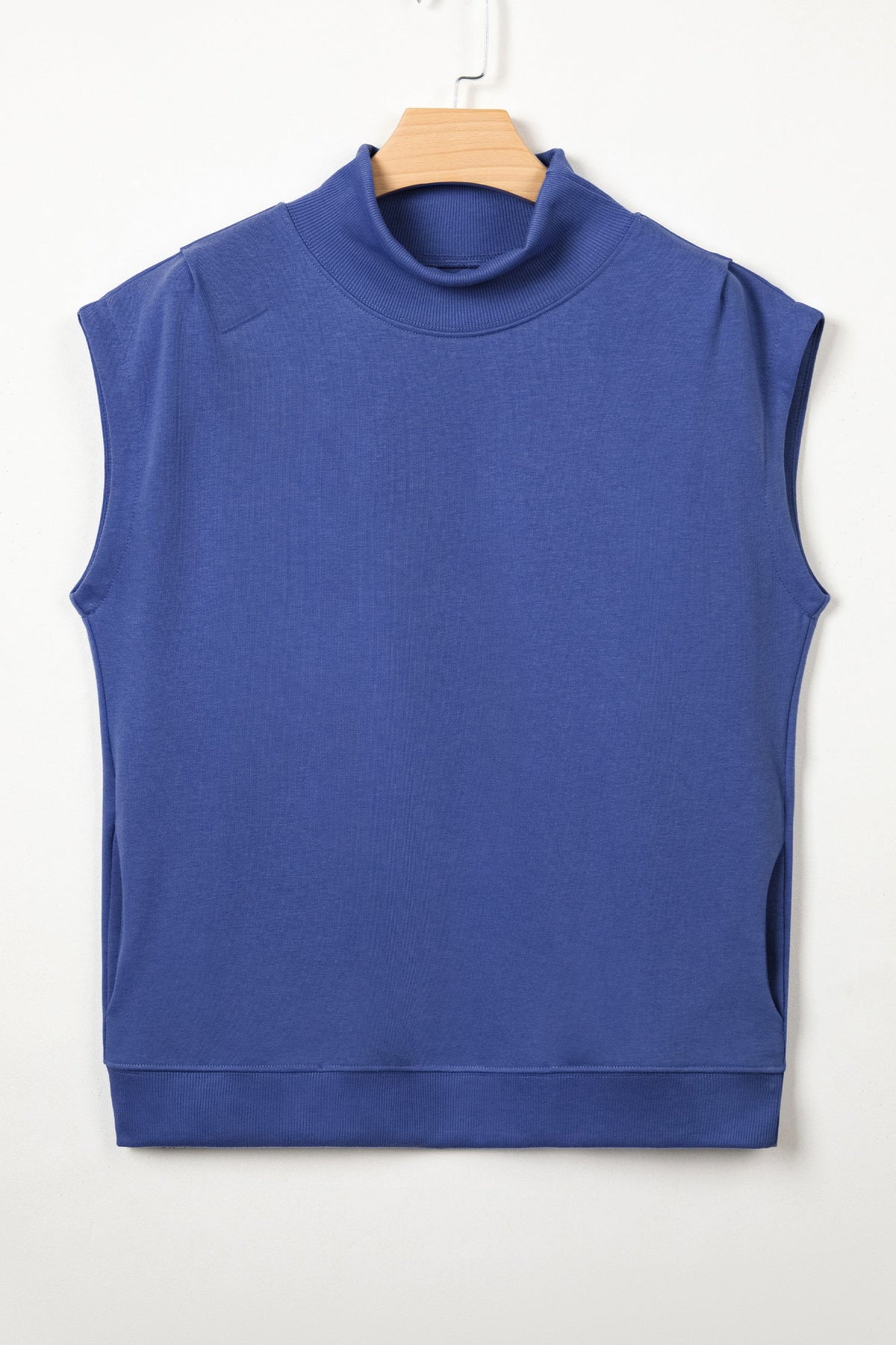 Danae | Mock Neck Cap Sleeve Relaxed Top for Everyday Layering