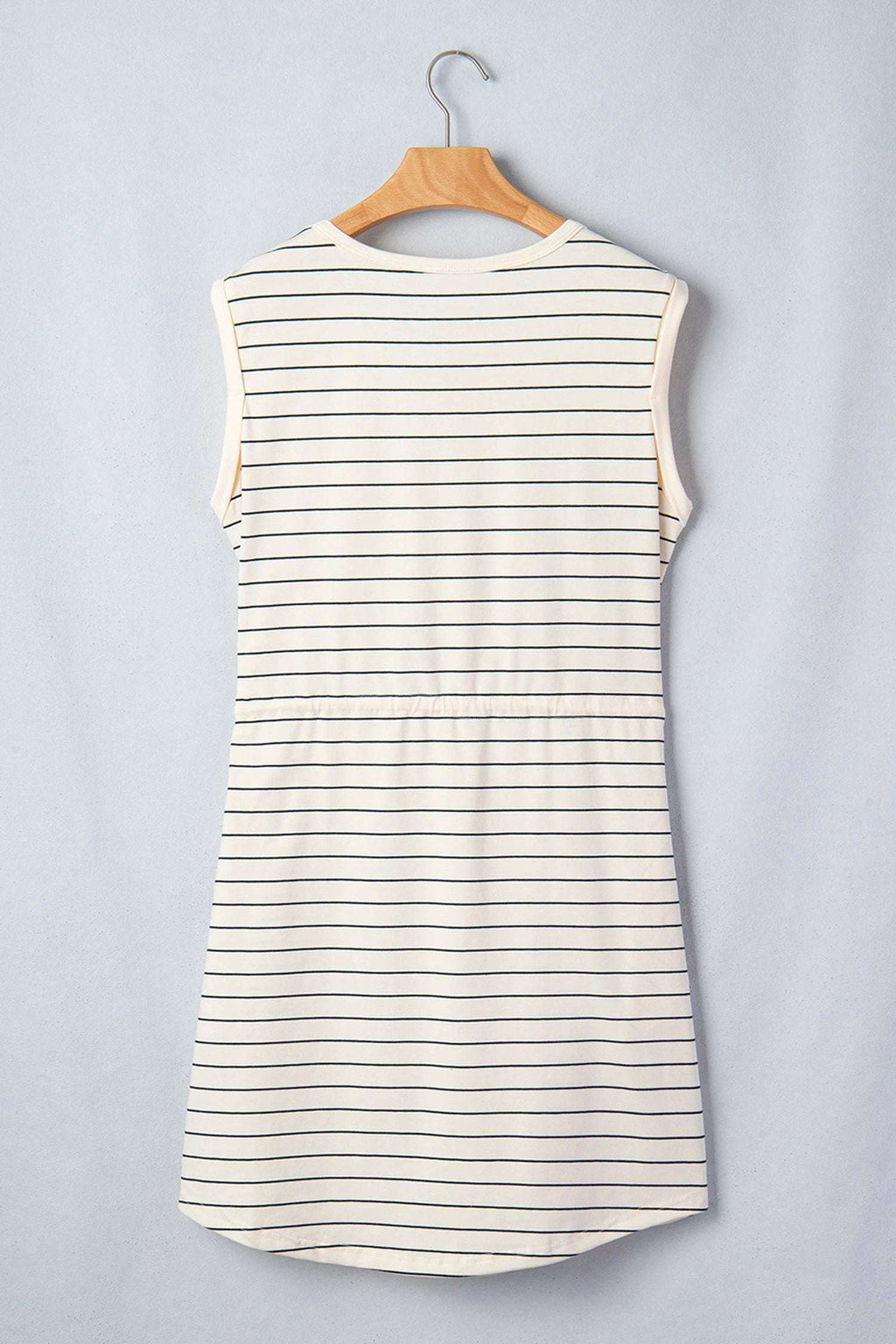 Dorothea | Striped Drawstring Tank Mini Dress with Side Pockets