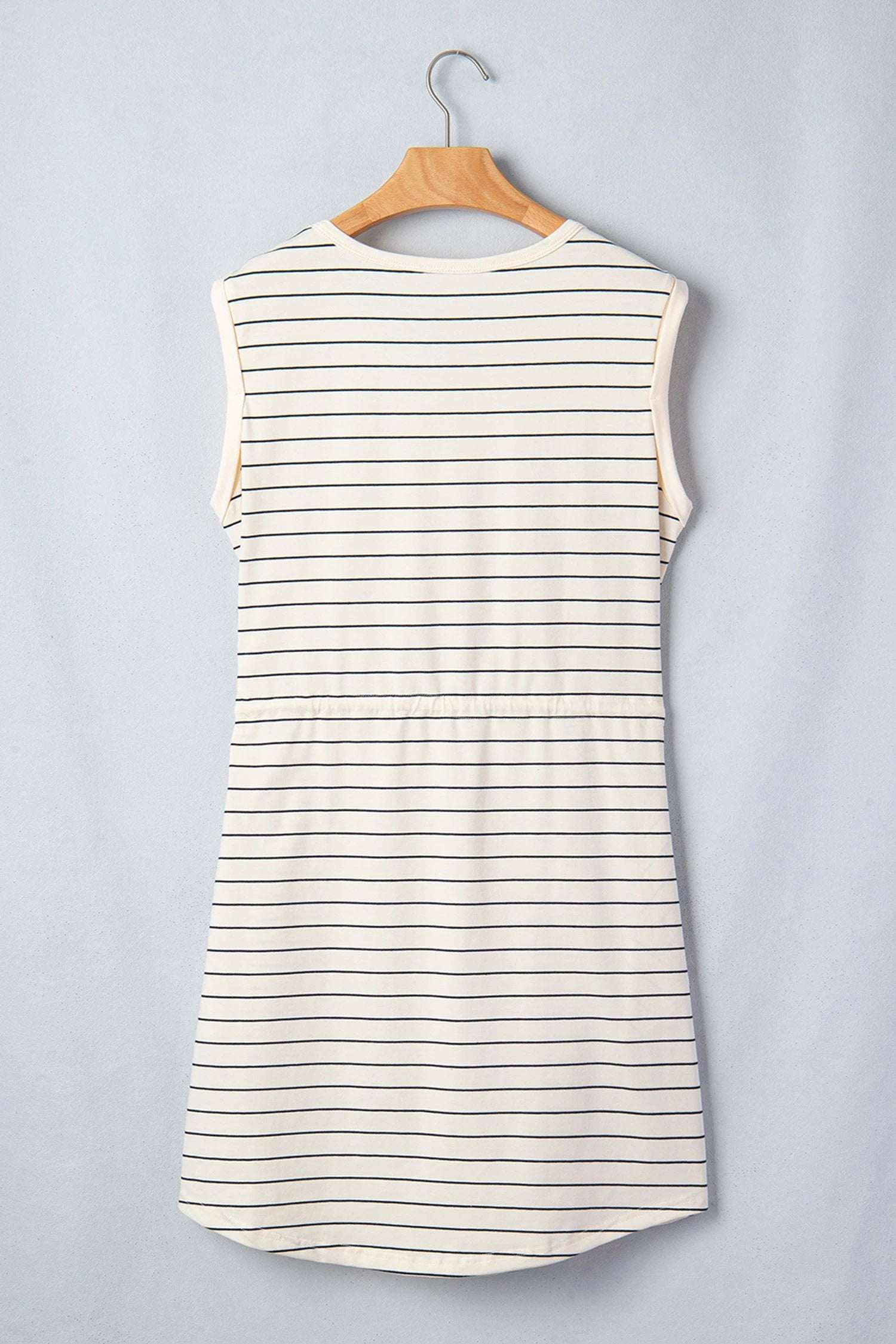 Dorothea | Striped Drawstring Tank Mini Dress with Side Pockets