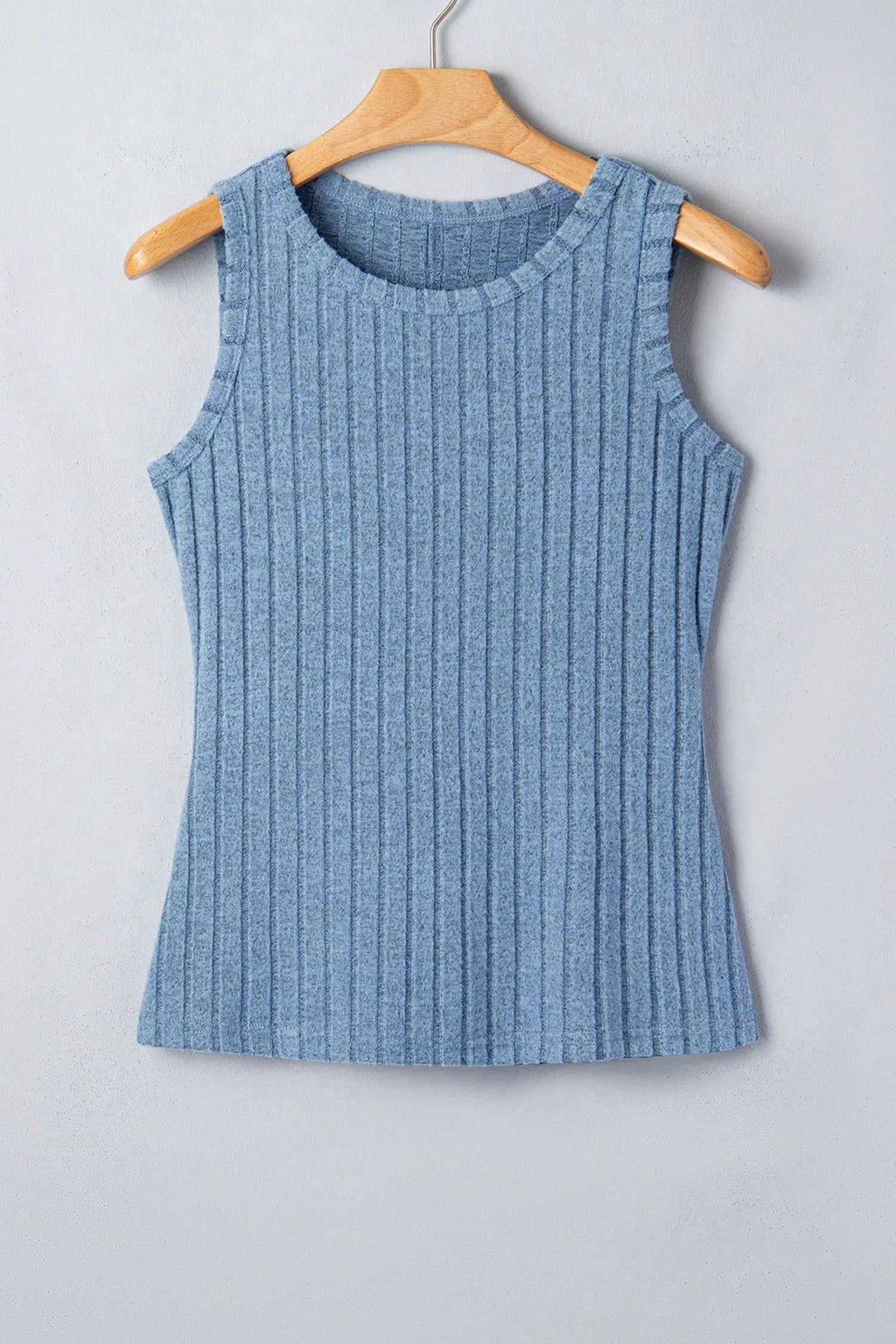 Noelia | Ribbed Mineral Washed Slim Fit Tank Top for Layering