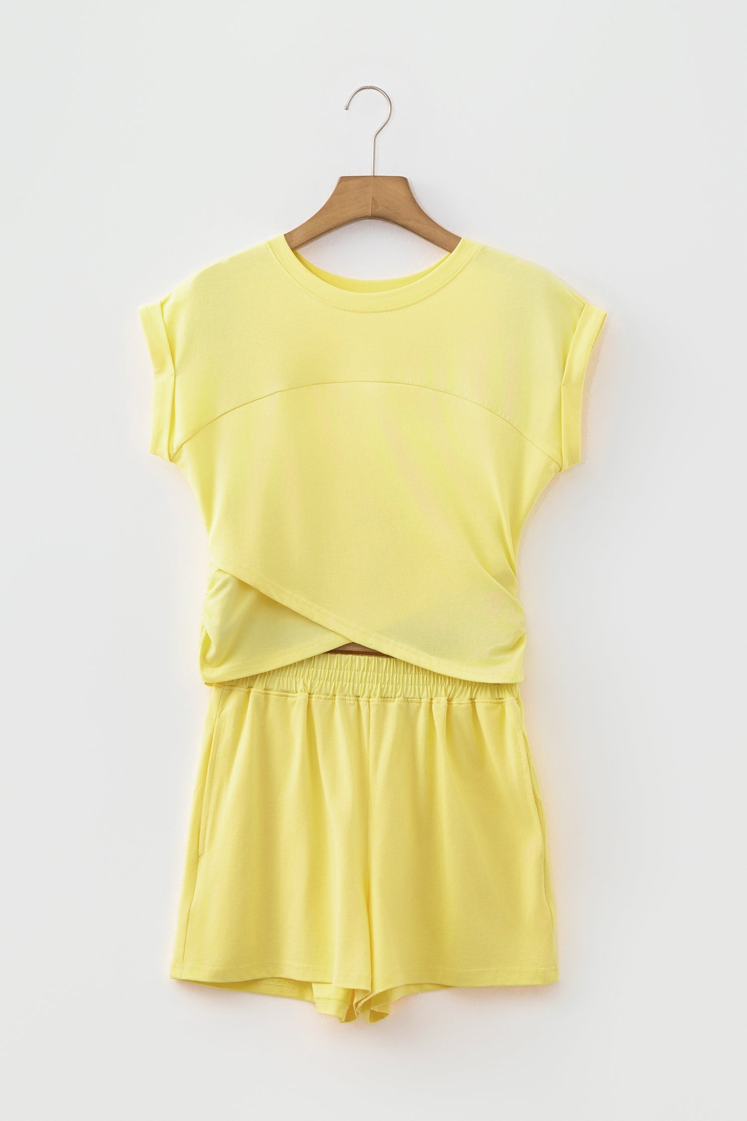Esmee | Short Sleeve Two Piece Shorts Set with Elastic Waist and Pockets