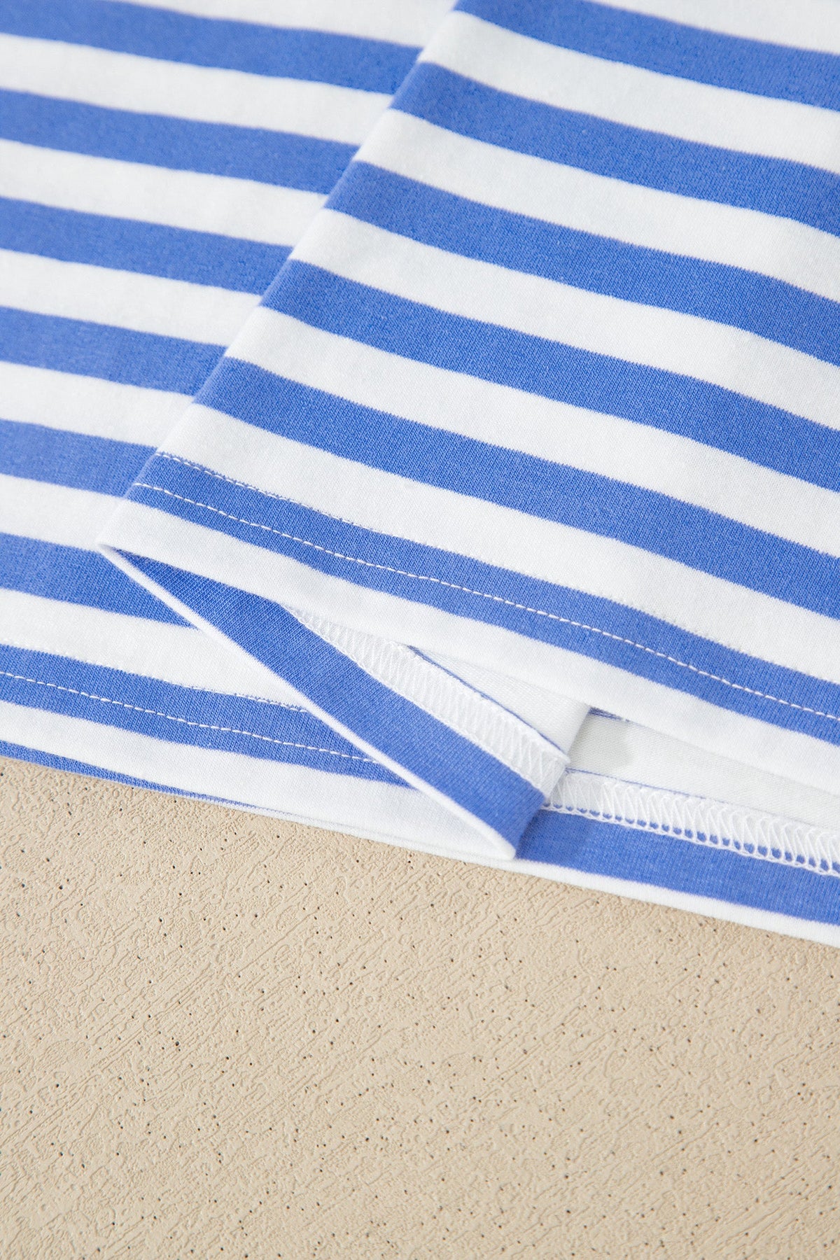 Lucienne | Striped Crewneck Tee and Knot Front Shorts Two Piece Set