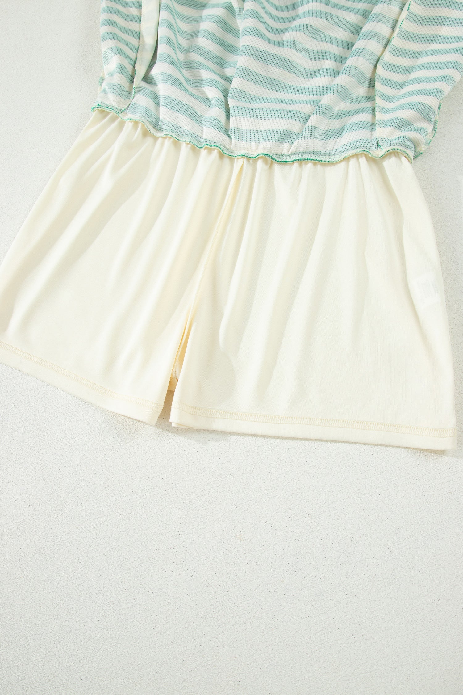 Thalia | Textured Stripe Zip Collar Sleeveless Top and Skort Set