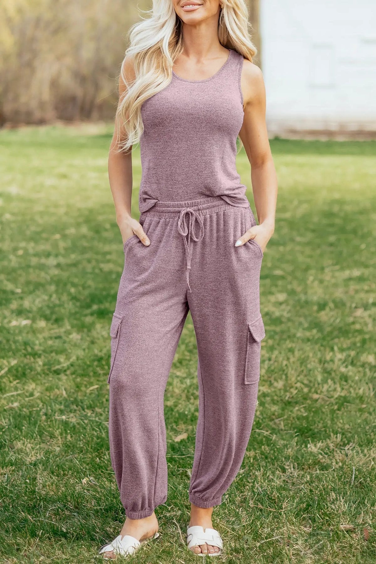 Verena | Sleeveless Tank and Drawstring Jogger Two Piece Set