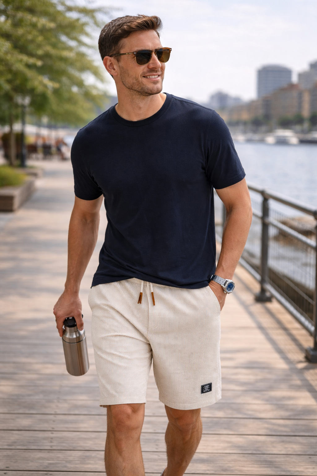 Sandrino | Breathable Drawstring All Day Shorts for Men with Regular Comfort Fit