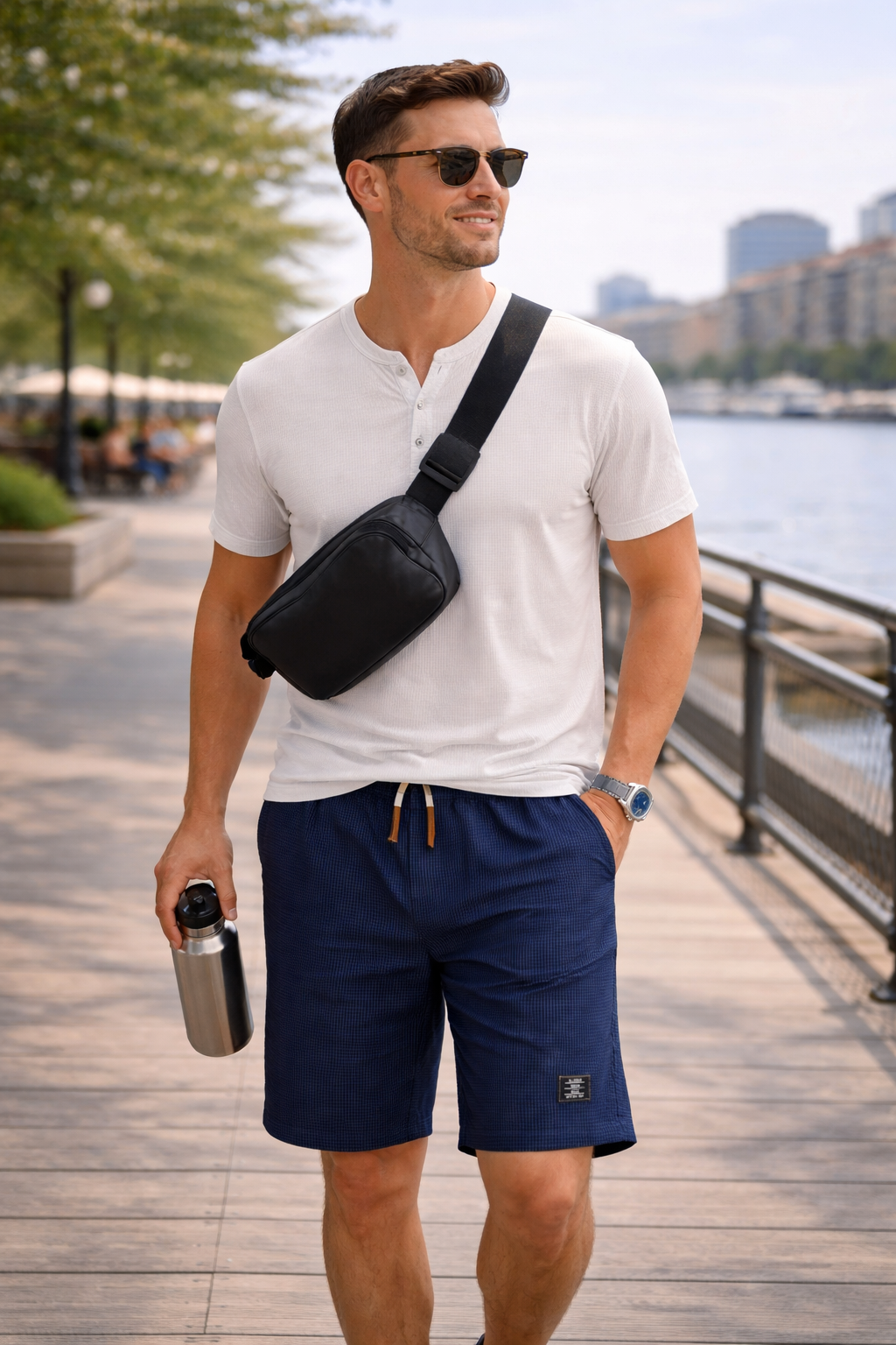 Sandrino | Breathable Drawstring All Day Shorts for Men with Regular Comfort Fit