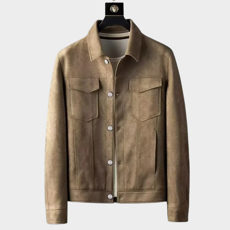 Nerino | Soft Suede Look Trucker Jacket for Autumn Days and City Evenings