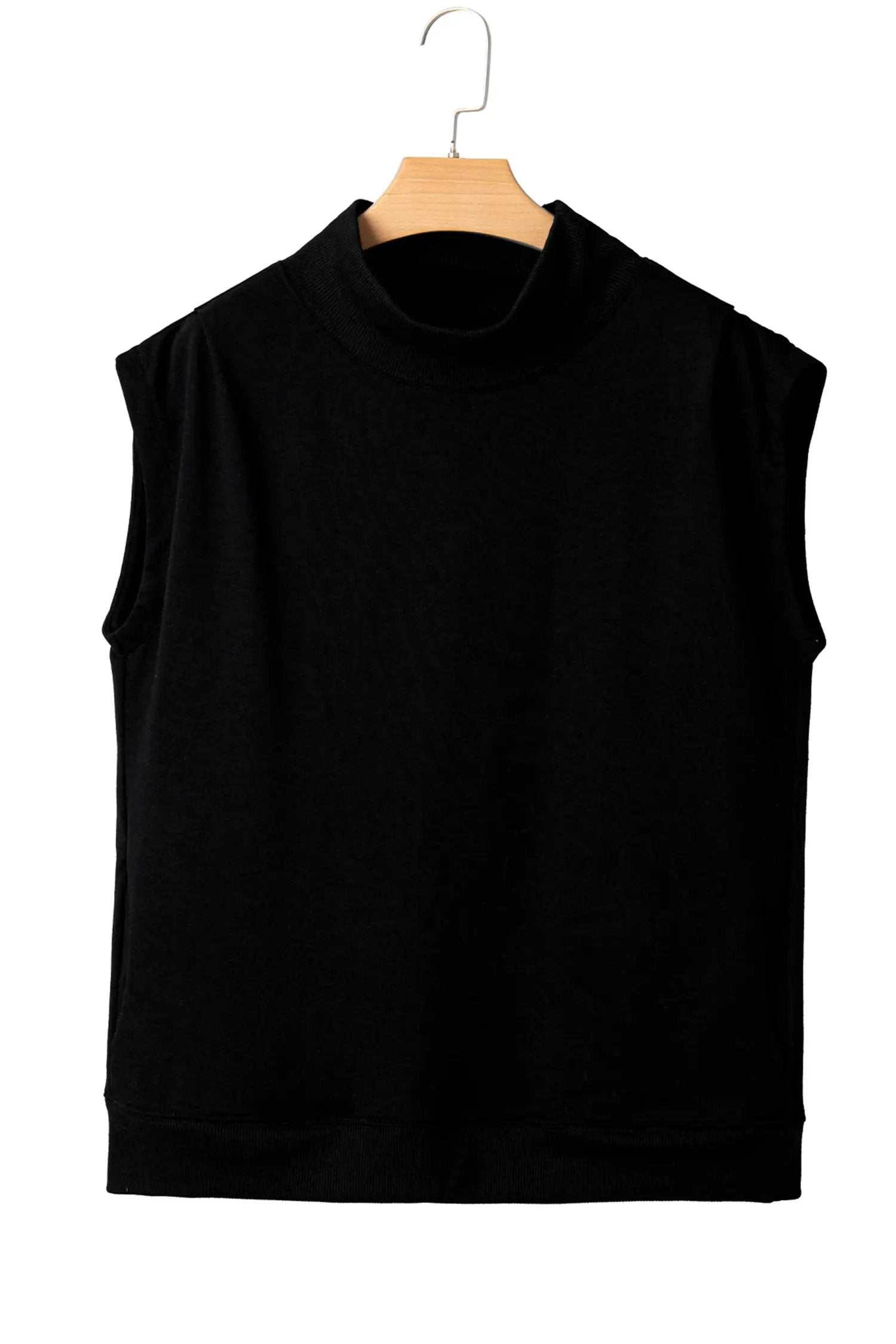 Danae | Mock Neck Cap Sleeve Relaxed Top for Everyday Layering