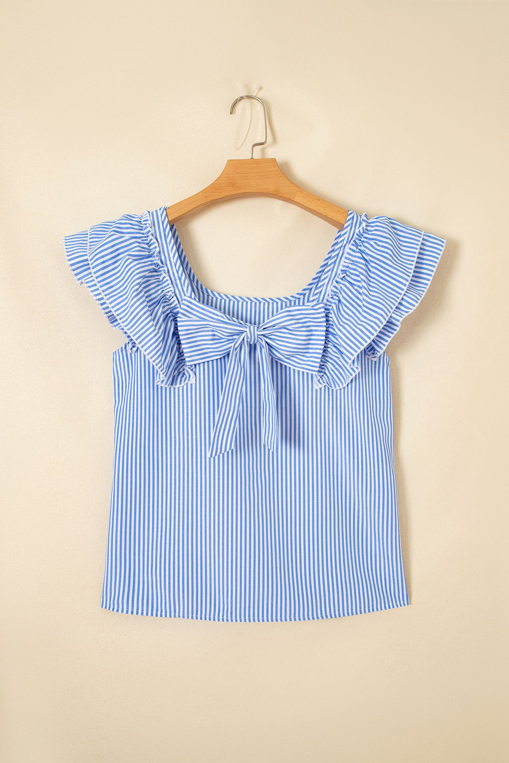 Fayette | Square Neck Ruffle Sleeve Blouse with Bow Detail