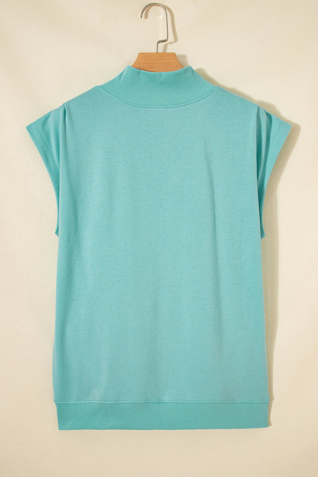 Danae | Mock Neck Cap Sleeve Relaxed Top for Everyday Layering