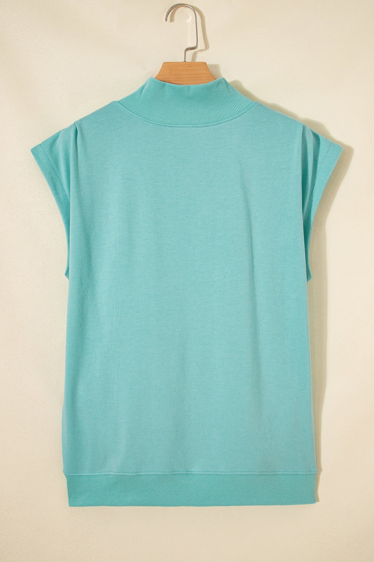 Danae | Mock Neck Cap Sleeve Relaxed Top for Everyday Layering