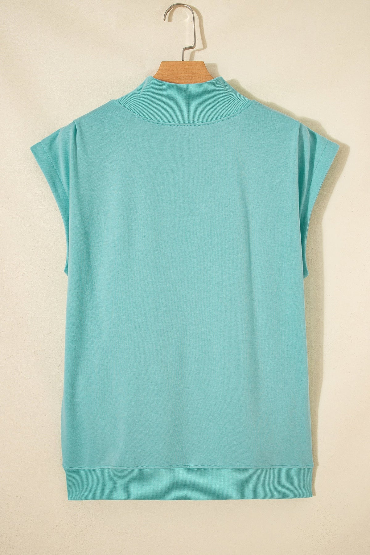 Danae | Mock Neck Cap Sleeve Relaxed Top for Everyday Layering