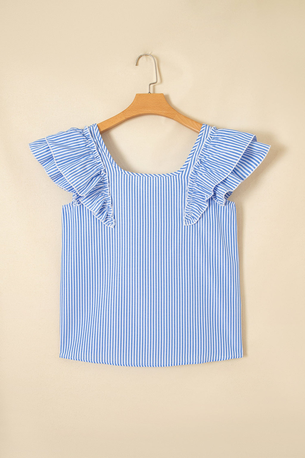 Fayette | Square Neck Ruffle Sleeve Blouse with Bow Detail