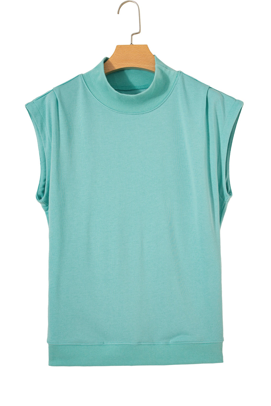 Danae | Mock Neck Cap Sleeve Relaxed Top for Everyday Layering