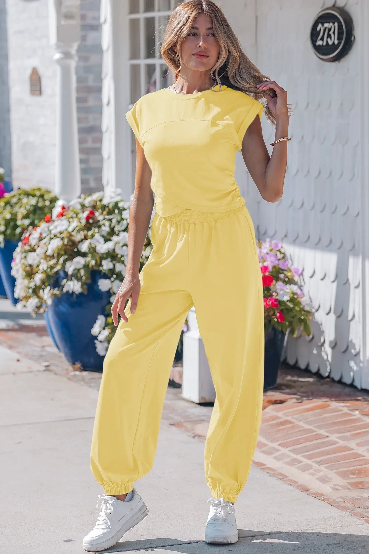 Genevra | Cropped Tank and Drawstring Jogger Two Piece Set