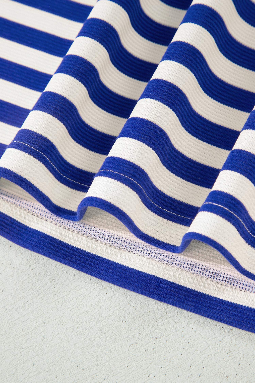 Thalia | Textured Stripe Zip Collar Sleeveless Top and Skort Set