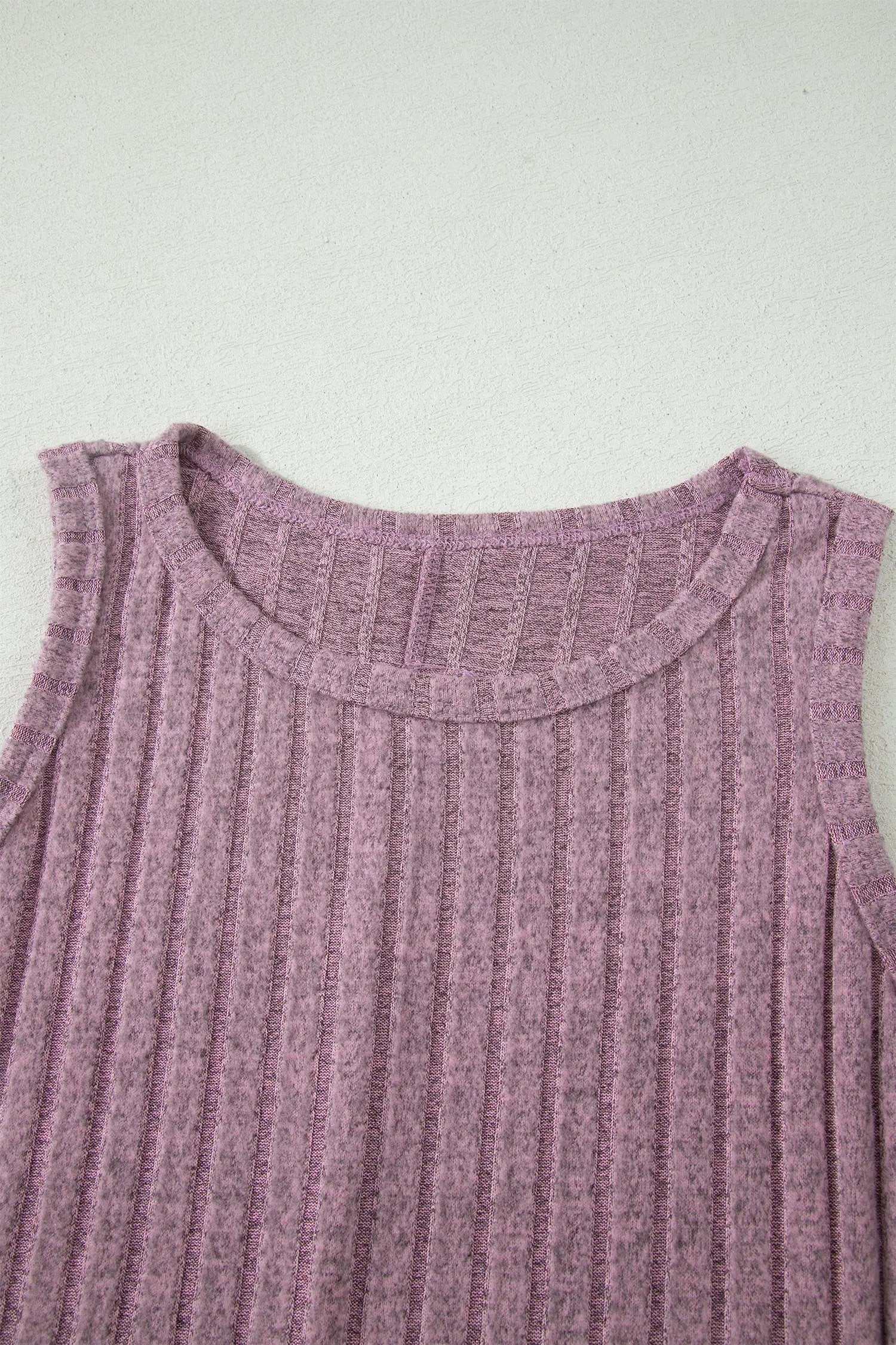 Noelia | Ribbed Mineral Washed Slim Fit Tank Top for Layering