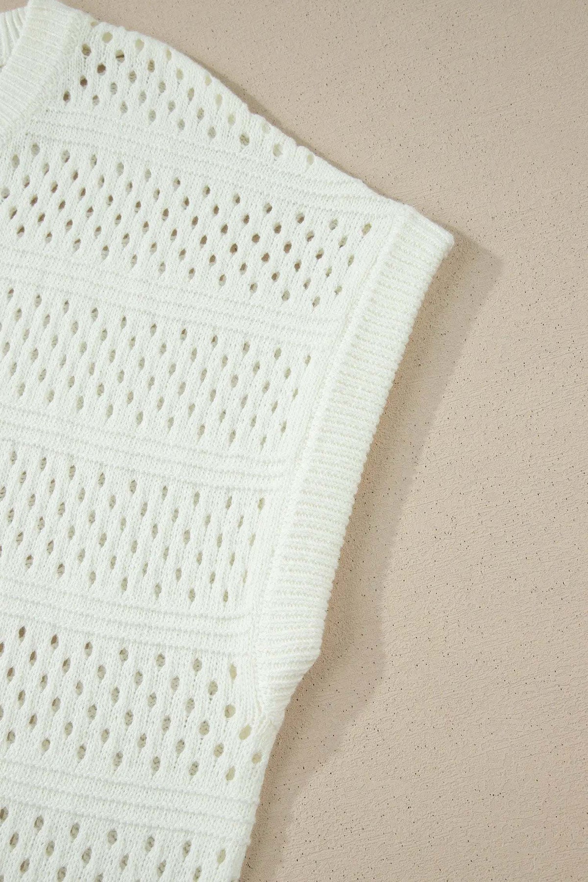 Celeste | Eyelet Knit Short Dolman Sleeve Sweater in Extended Sizes