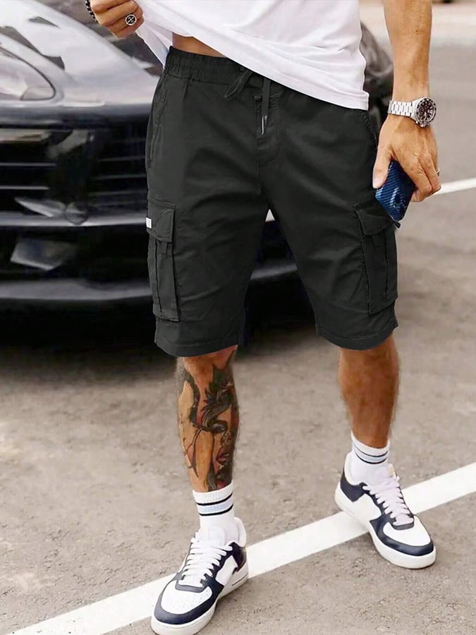 Cortale | Durable Multi Pocket Cargo Shorts for Men with Elastic Comfort Waist