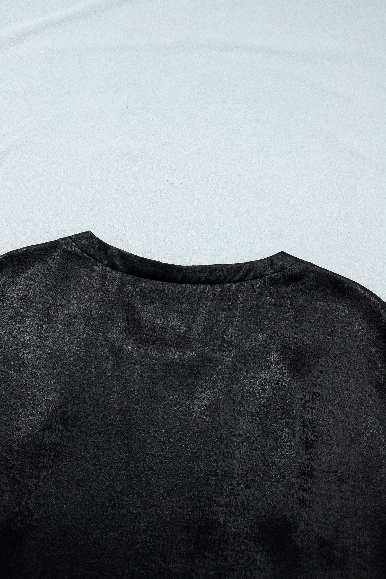 Francesca | Metallic Finish Round Neck Cap Sleeve Top