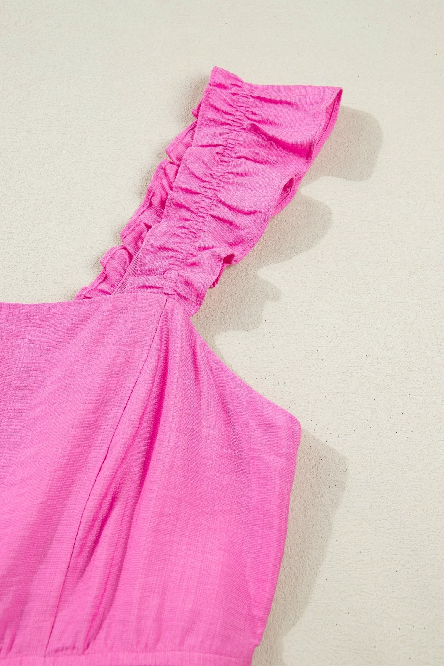 Renata | Sleeveless High Waisted Maxi Dress with Ruffle Trim