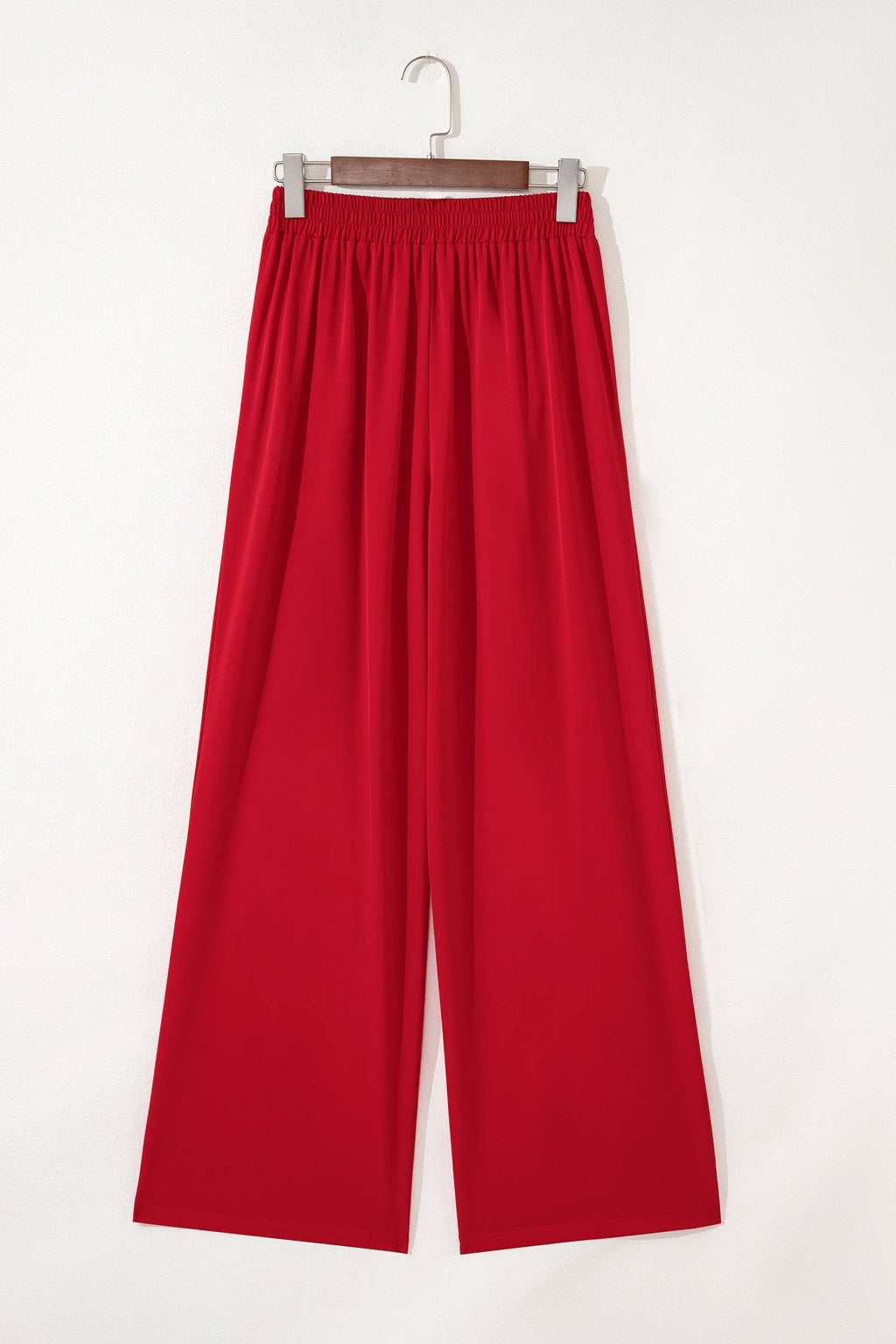 Giada | Pleated Pull On Straight Leg Trousers with Elastic Waist