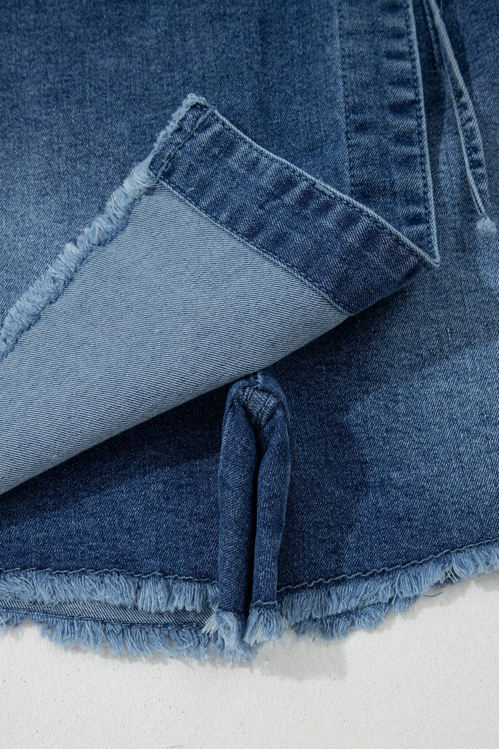 Alessia | Wrap Front Denim Skort with Tie Waist and Hidden Shorts
