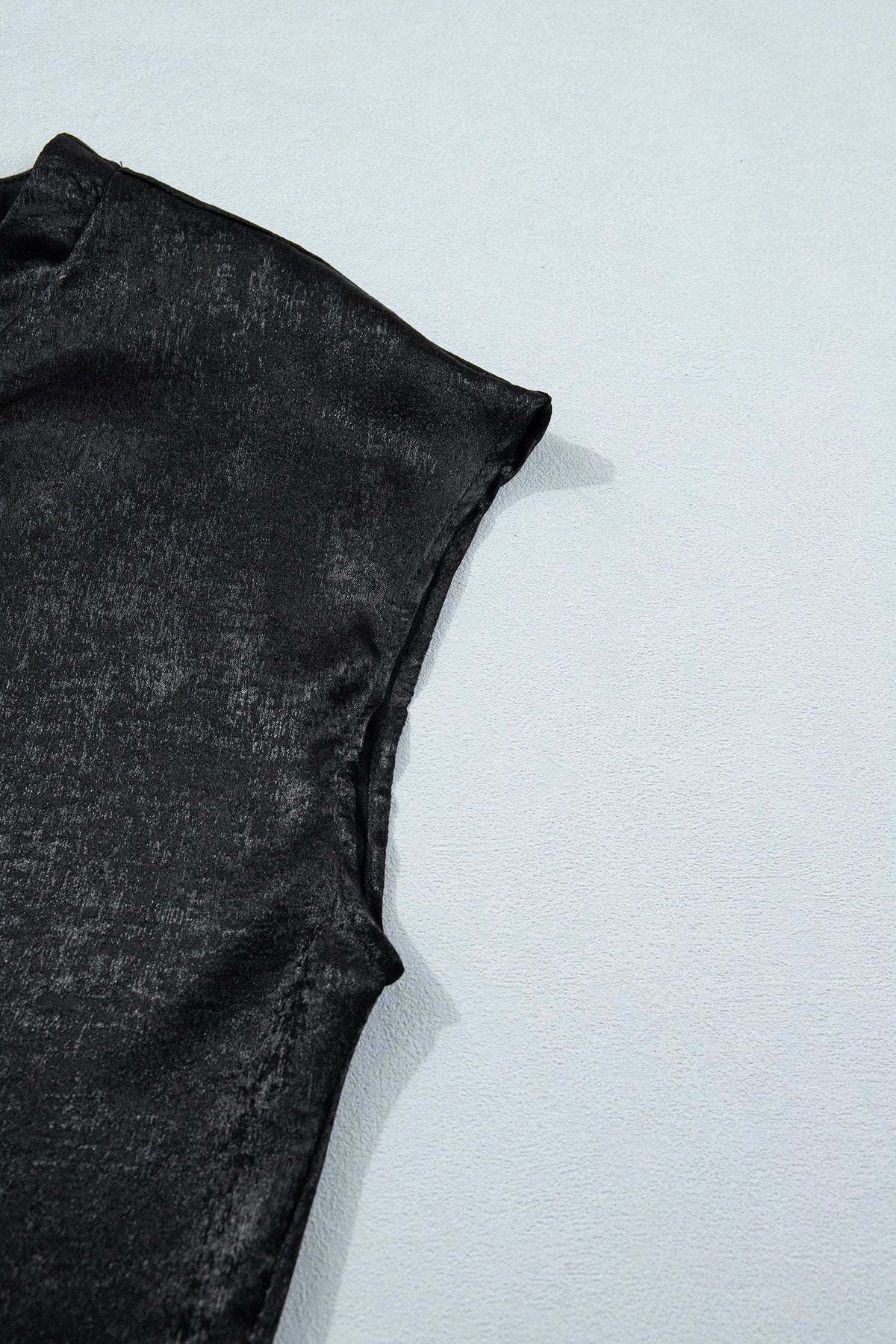 Francesca | Metallic Finish Round Neck Cap Sleeve Top