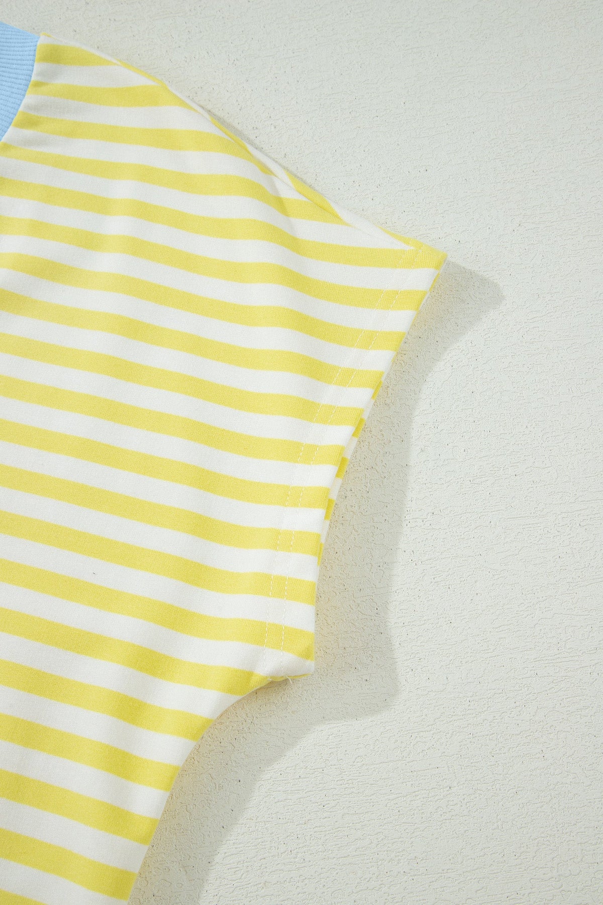 Juliette | Striped Contrast V Neck Tee and Drawstring Shorts Set